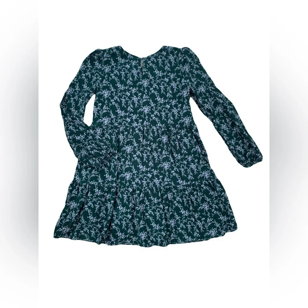 Gap Size L, 10, Dark Green Floral Corduroy Dress